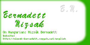 bernadett mizsak business card