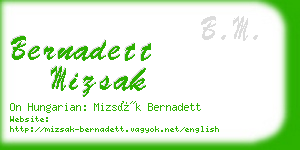 bernadett mizsak business card